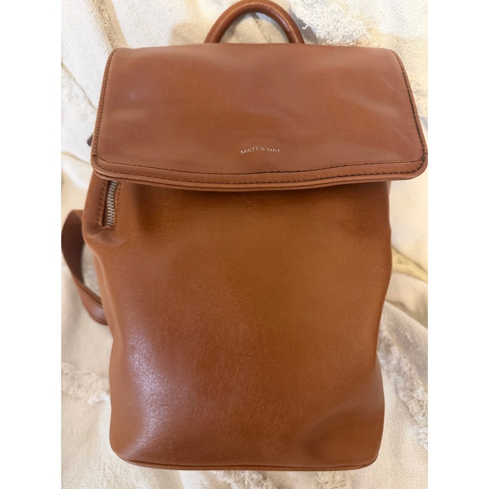 Matt & Nat Vegan Leather Backpack Tan Brown Minimalist